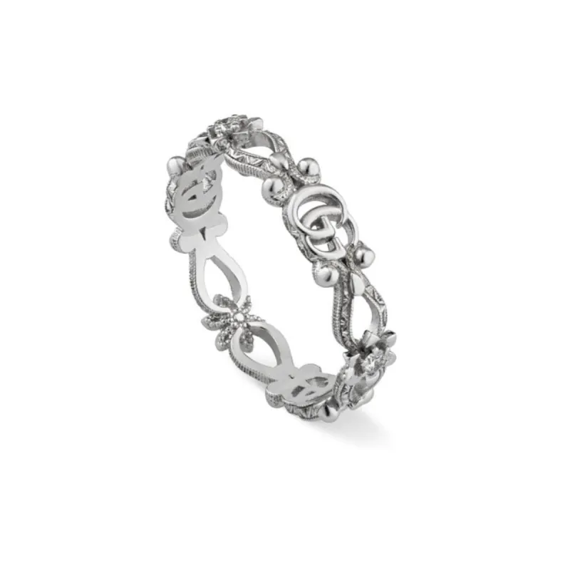 Gucci Flora 18ct White Gold Diamond Ring D sold by Jura Watches