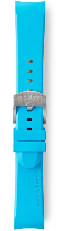 Elliot Brown Strap Leather 22mm Cyan Blue Steel Tongue Buckle sold by Jura Watches