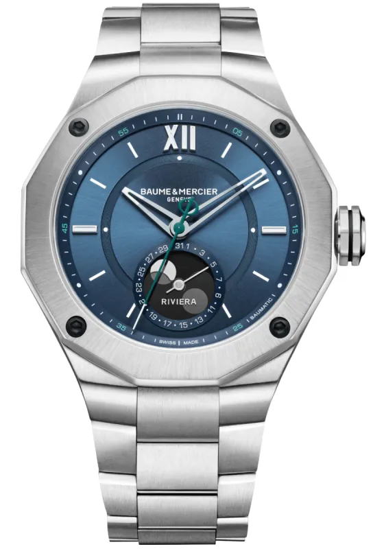 Baume et Mercier Riviera Baumatic Moonphase Mens Watch sold by Jura Watches