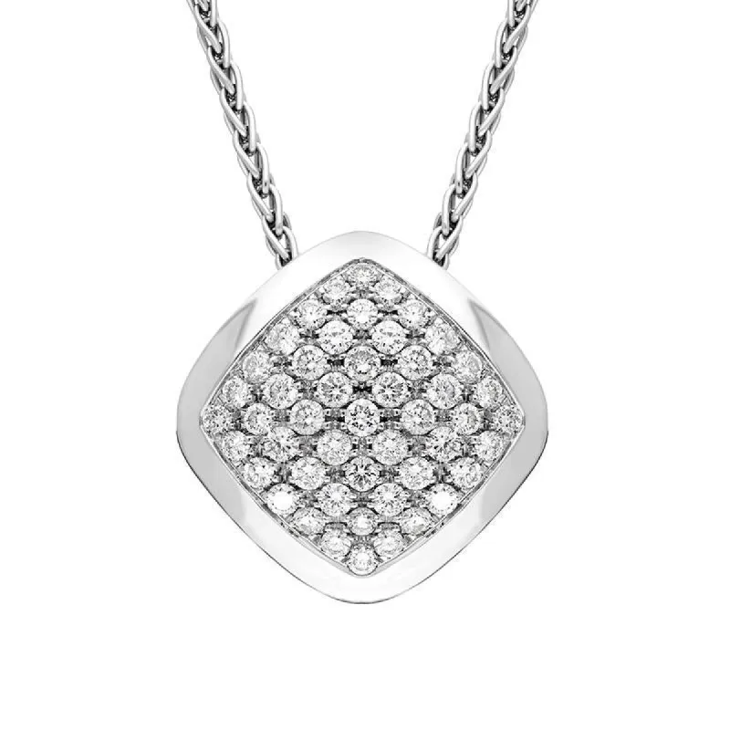 18ct White Gold Diamond Square Necklace sold by Jura Watches