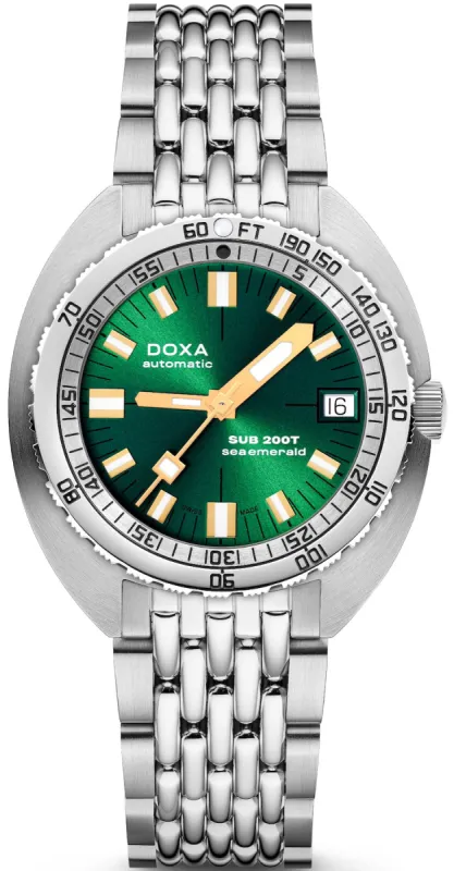 Doxa SUB 200T Sea Emerald Sunray Bracelet Watch sold by Jura Watches