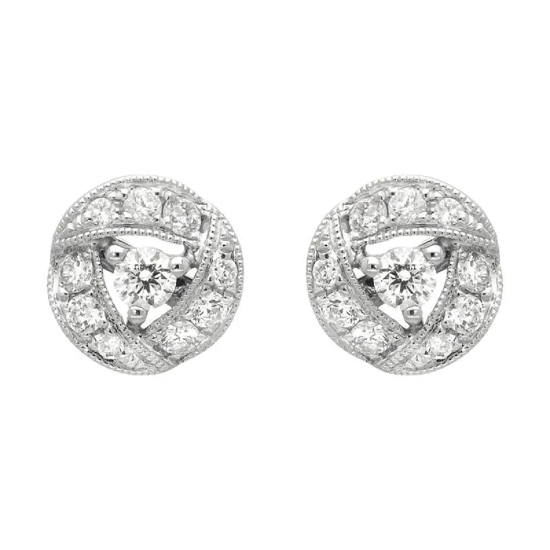 18ct White Gold 0.36ct Diamond Ribbon Edge Stud Earrings sold by Jura Watches