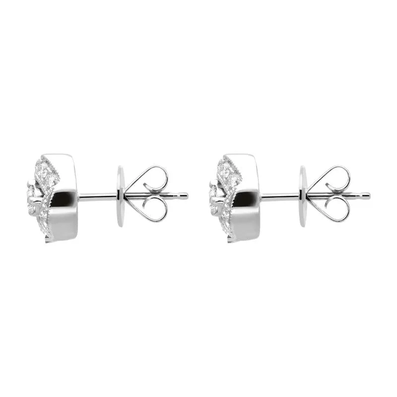 18ct White Gold 0.36ct Diamond Ribbon Edge Stud Earrings sold by Jura Watches product image thumbnail 2
