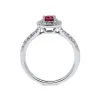 18ct White Gold 0.54ct Ruby Diamond Cushion Cut Ring D sold by Jura Watches