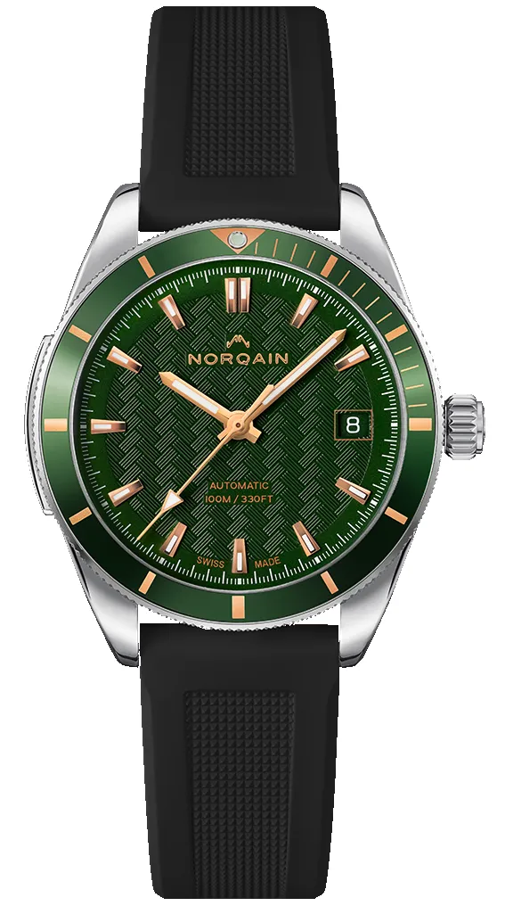 Norqain Adventure 37mm Green & Gold Black Rubber sold by Jura Watches