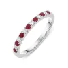 18ct White Gold 0.27ct Ruby Diamond Half Eternity Ring sold by Jura Watches