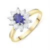 18ct Yellow Gold 0.49ct Sapphire Diamond Oval Cluster Ring sold by Jura Watches