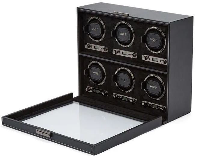 WOLF Watch Winder British Racing Black 6pc sold by Jura Watches