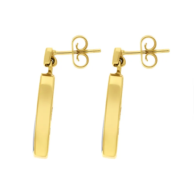 9ct Yellow Gold Blue John Organic Curved Drop Earrings D sold by Jura Watches product image thumbnail 2