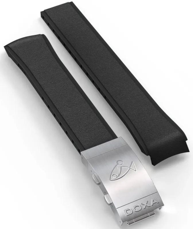 Doxa Strap SUB 300 Rubber Black With Folding Clasp sold by Jura Watches
