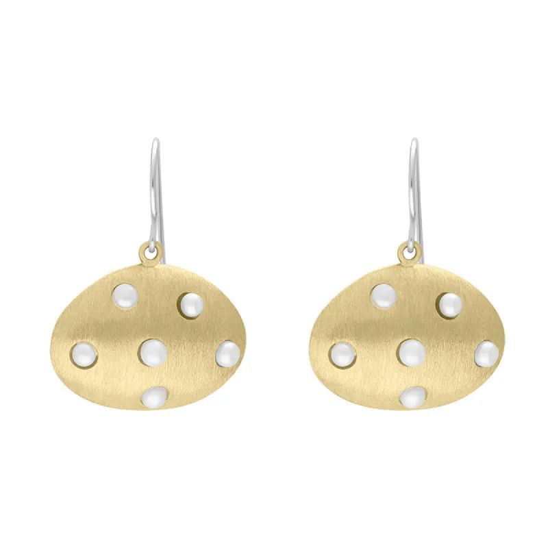 Sterling Silver Gold Plated Freshwater Pearl Oval Drop Earrings D sold by Jura Watches