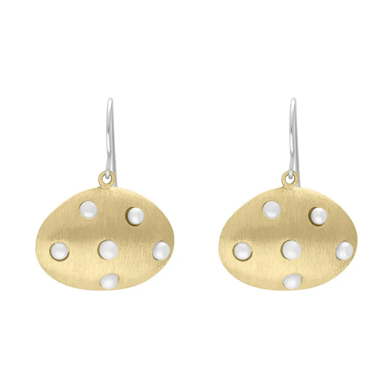 Sterling Silver Gold Plated Freshwater Pearl Oval Drop Earrings D sold by Jura Watches