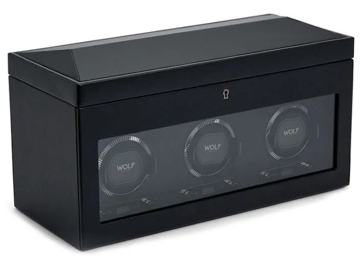 WOLF Watch Winder British Racing Black Triple Storage sold by Jura Watches product image thumbnail 2