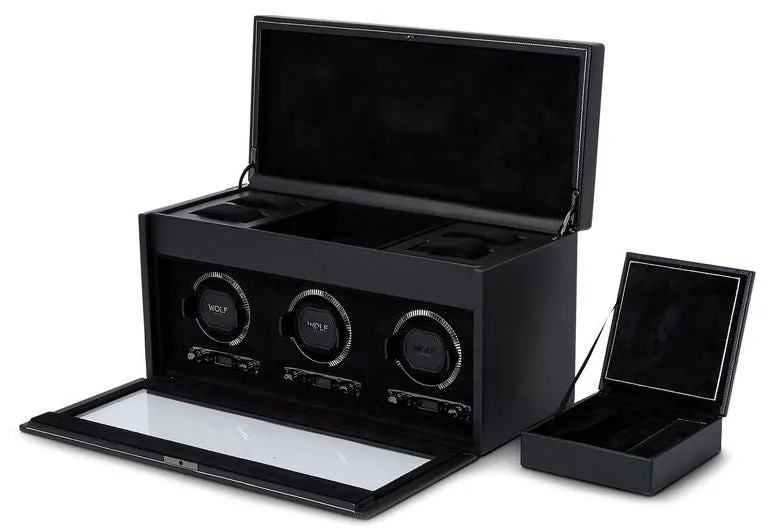 WOLF Watch Winder British Racing Black Triple Storage sold by Jura Watches product image thumbnail 3