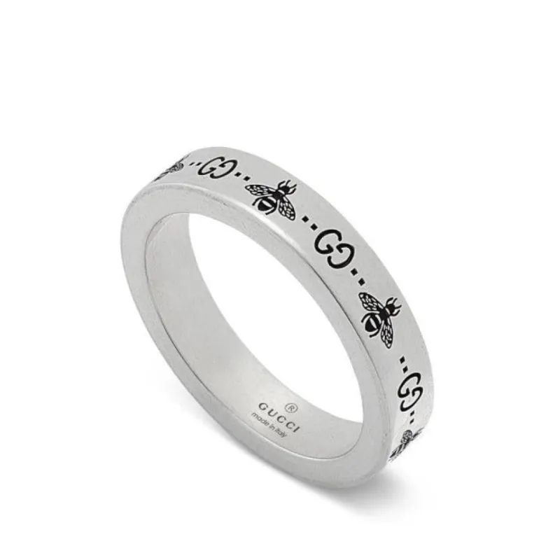 Gucci GG Sterling Silver Engraved Bee Ring D sold by Jura Watches