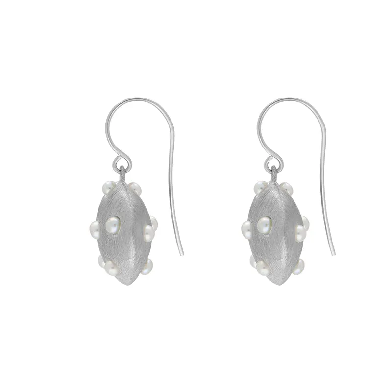 Sterling Silver Freshwater Pearl Brushed Drop Earrings D sold by Jura Watches product image thumbnail 2