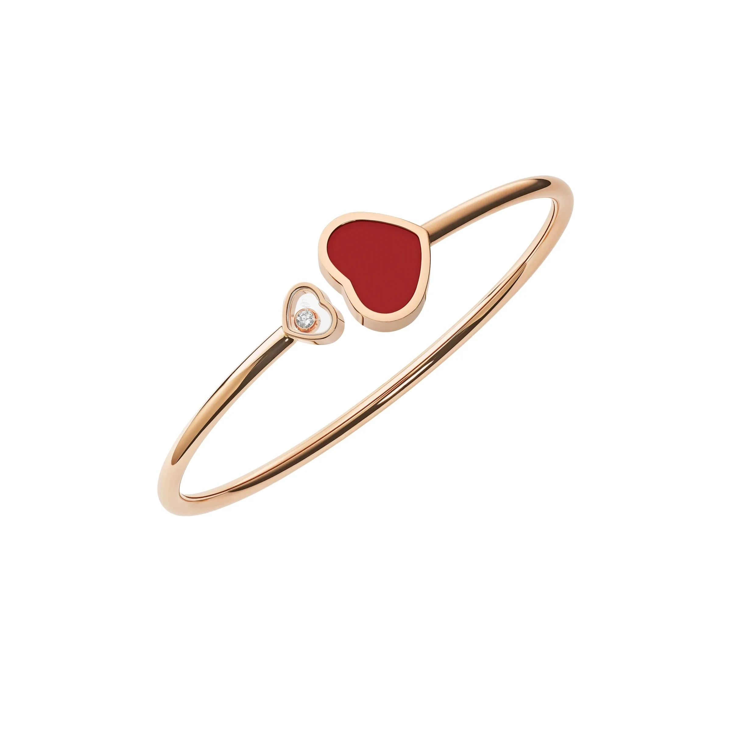 Chopard Happy Hearts 18ct Rose Gold Diamond Carnelian Bangle sold by Jura Watches