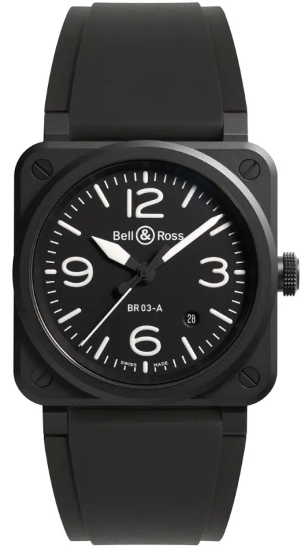Bell & Ross BR 03 Auto Black Matt Ceramic Watch sold by Jura Watches