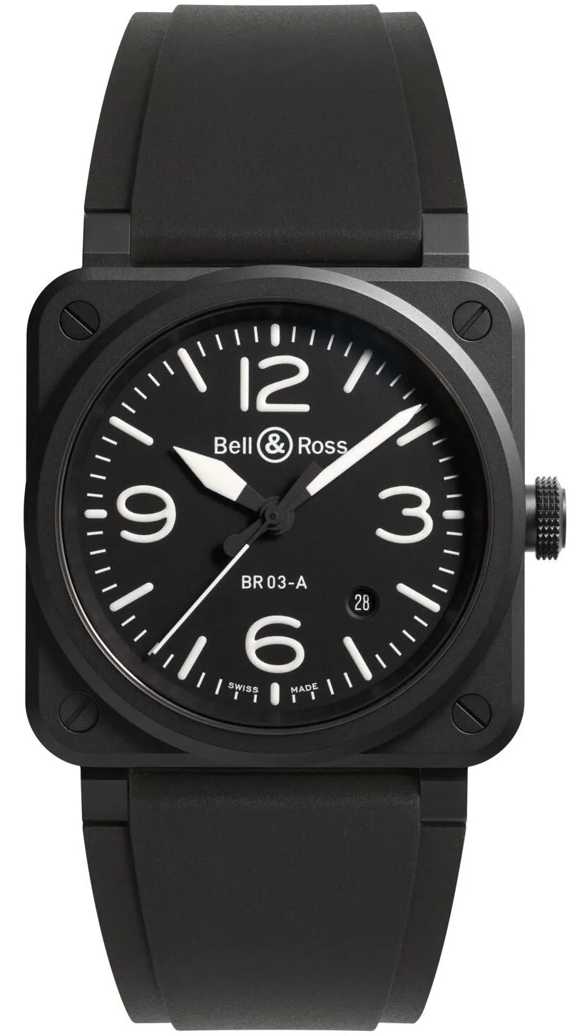 Bell & Ross BR 03 Auto Black Matt Ceramic Watch sold by Jura Watches