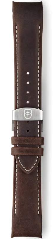 Elliot Brown Leather 22mm Mid Brown Waxed Cream Stitch Bronze Deployment sold by Jura Watches