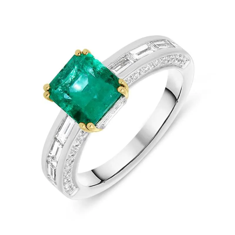 18ct White Gold 1.76ct Emerald Diamond Emerald Cut Ring sold by Jura Watches