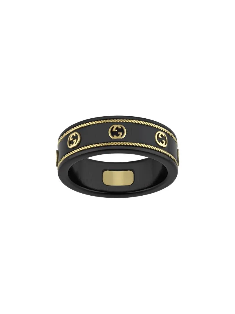 Gucci Icon 18ct Yellow Gold Interlocking G Band Ring D sold by Jura Watches product image thumbnail 2