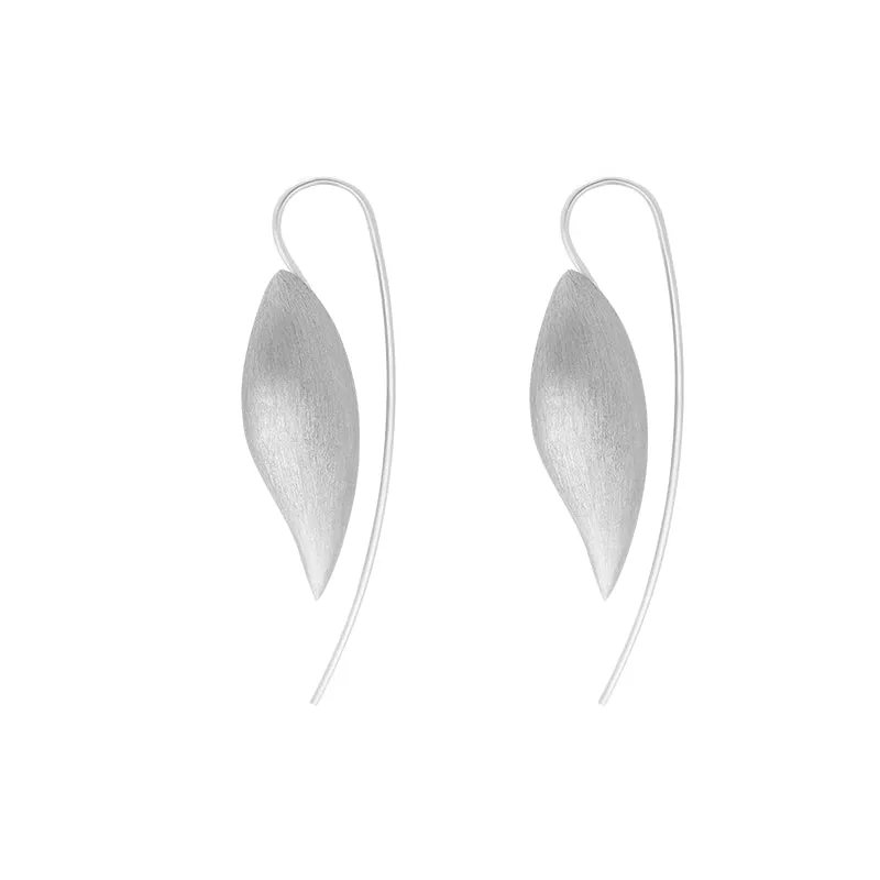 Sterling Silver Brushed Leaf Drop Earrings D sold by Jura Watches product image thumbnail 2