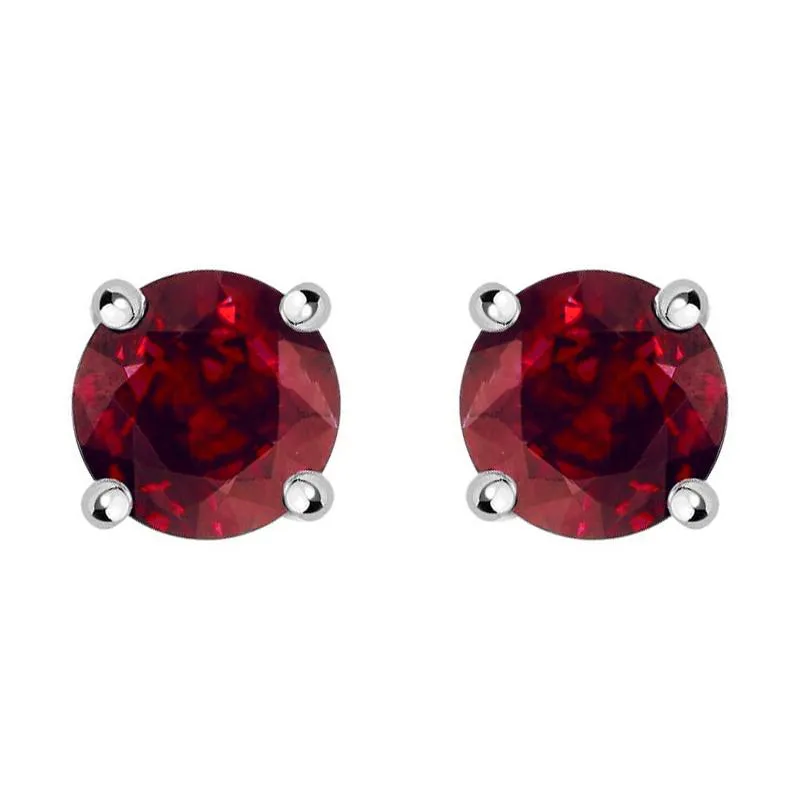 18ct White Gold Ruby Brilliant Cut Stud Earrings sold by Jura Watches