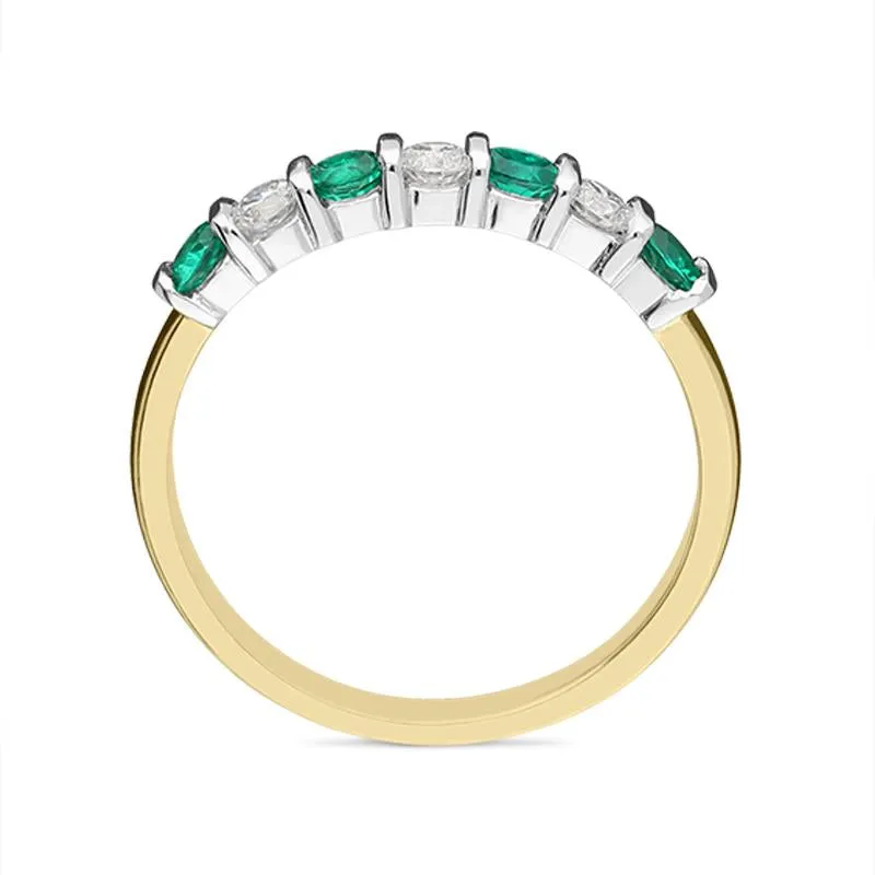 18ct Yellow Gold 0.31ct Emerald Diamond Bar Set Ring sold by Jura Watches product image thumbnail 2