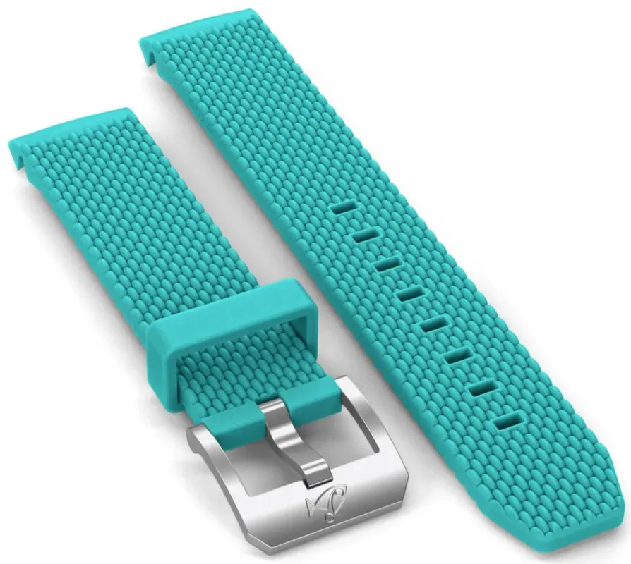 Doxa Strap SUB 200 Rubber Turquoise With Buckle made by Jura Watches