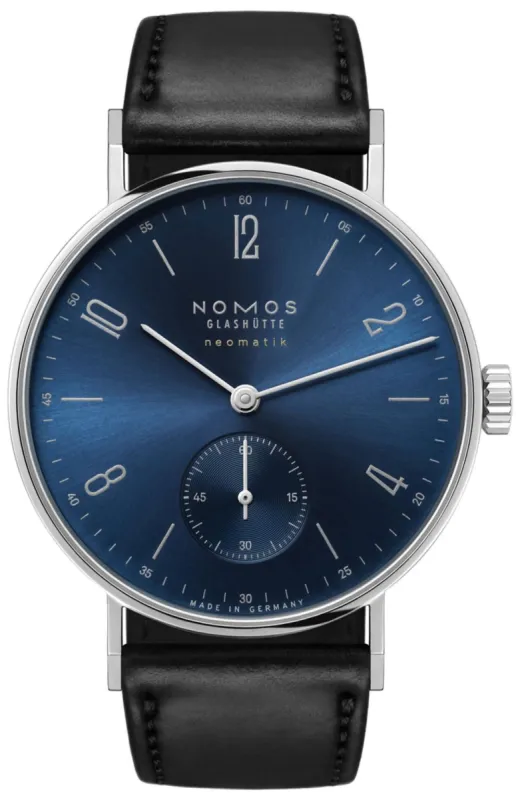 Nomos Glashutte Tangente Neomatik Blue Gold Sapphire Crystal Watch sold by Jura Watches