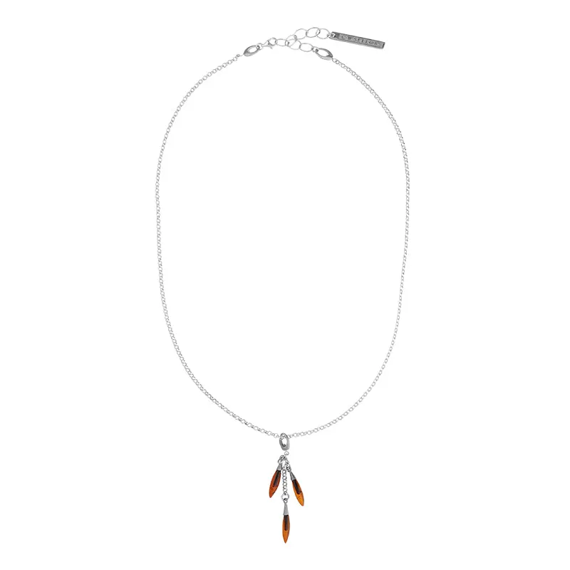 Sterling Silver Amber Fluted Dropper Necklace D sold by Jura Watches product image thumbnail 2