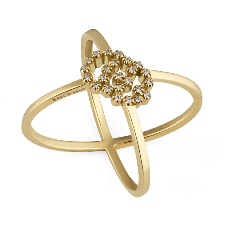 Gucci GG Running 18ct Yellow Gold Diamond Ring D sold by Jura Watches