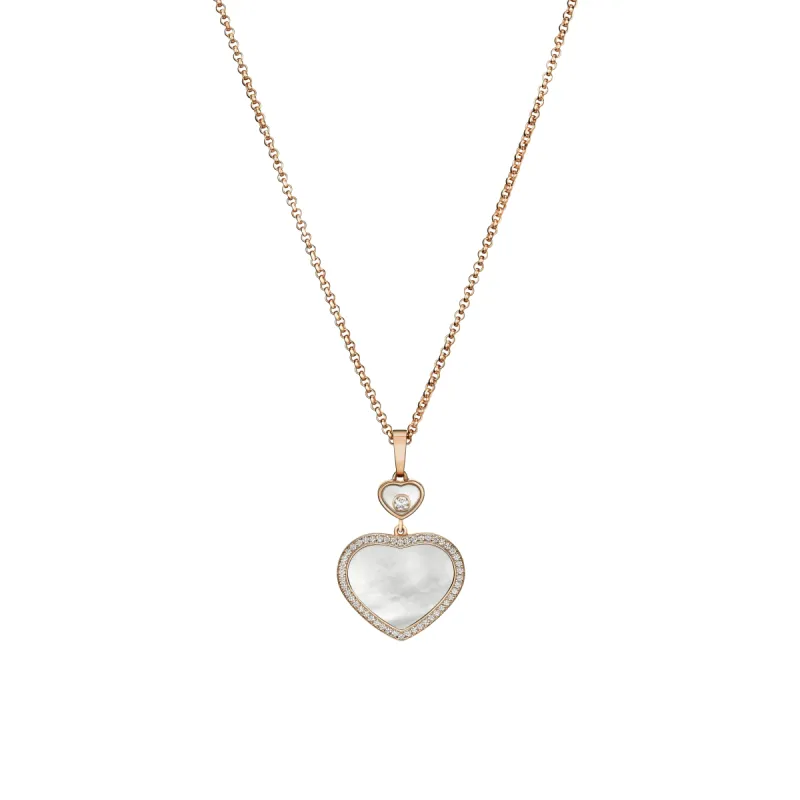 Chopard Happy Hearts 18ct Rose Gold 0.24ct Diamond Mother of Pearl Pendant sold by Jura Watches