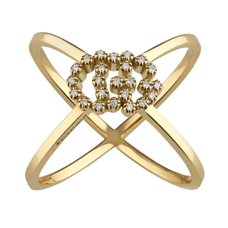 Gucci GG Running 18ct Yellow Gold Diamond Ring D sold by Jura Watches product image thumbnail 2
