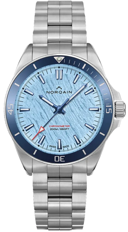 Norqain Neverest Glacier Ice Blue 40mm Limited Edition Watch made by Jura Watches