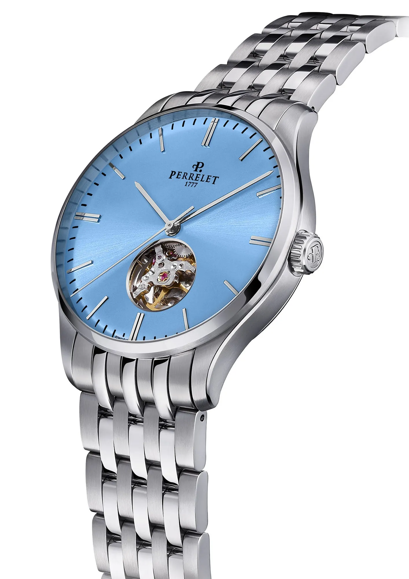Perrelet Weekend 3 Hands Open Heart Ice Blue Bracelet Watch sold by Jura Watches product image thumbnail 3