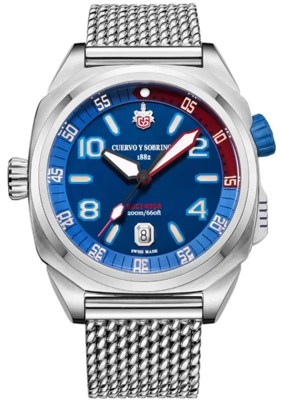 Cuervo y Sobrinos Buceador Caribe Bracelet Watch sold by Jura Watches