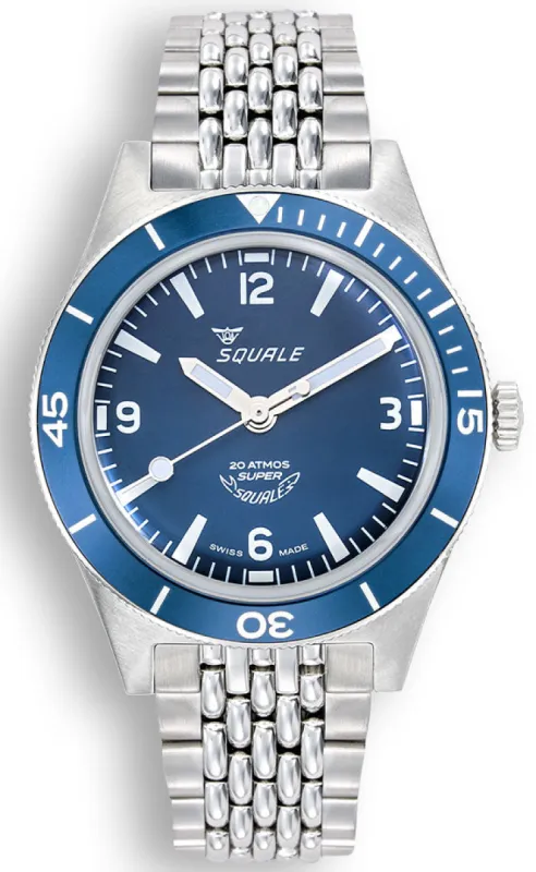 Squale SuperSquale Sunray Blue Bracelet Watch sold by Jura Watches