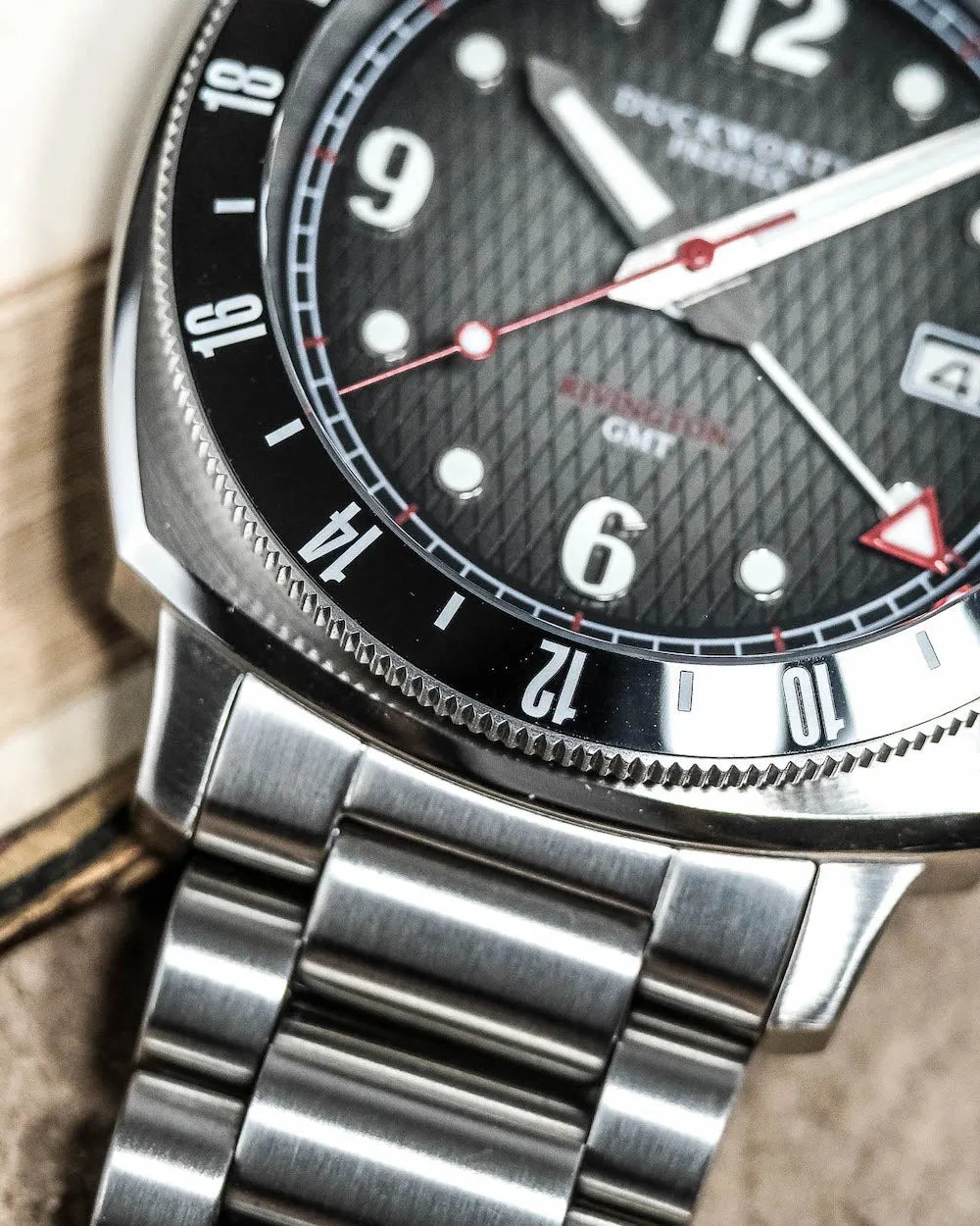 Duckworth Prestex Rivington GMT Black Grey Fume Steel Bracelet Watch sold by Jura Watches product image thumbnail 5