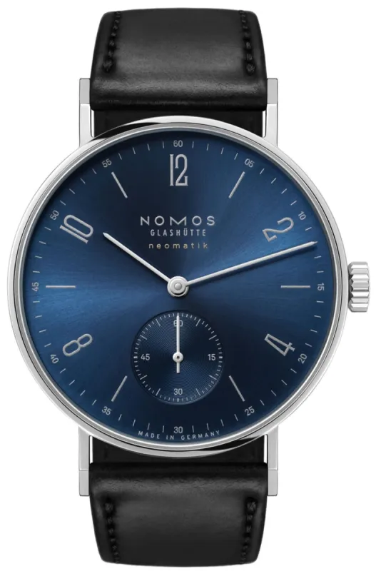 Nomos Glashutte Tangente Neomatik 39 Blue Gold Sapphire Crystal Watch sold by Jura Watches