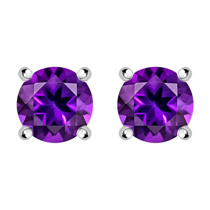 18ct White Gold 0.47ct Amethyst Round Stud Earrings sold by Jura Watches