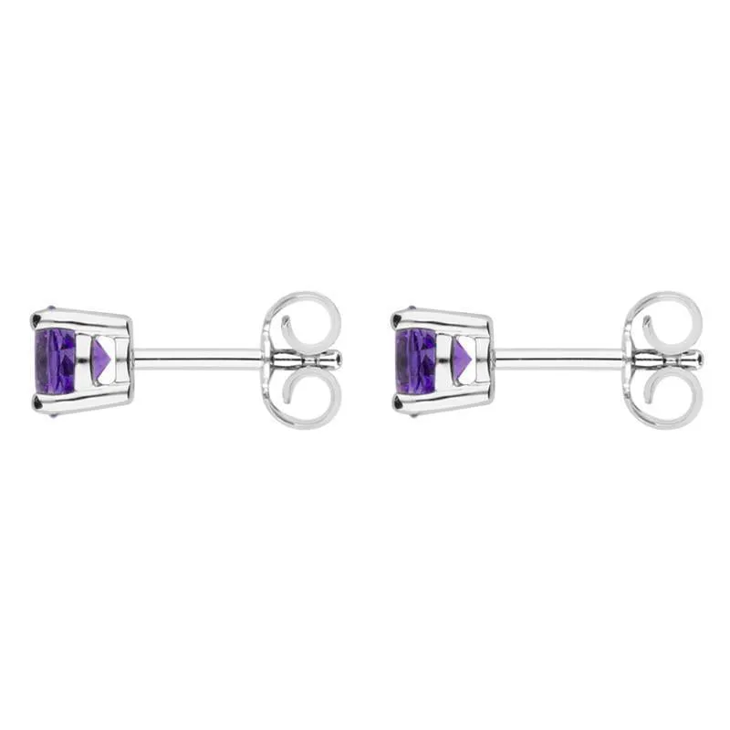 18ct White Gold 0.47ct Amethyst Round Stud Earrings sold by Jura Watches product image thumbnail 2