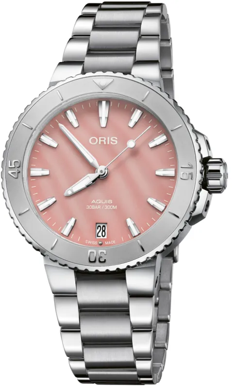 Oris Aquis Date Blush Pink made by Oris