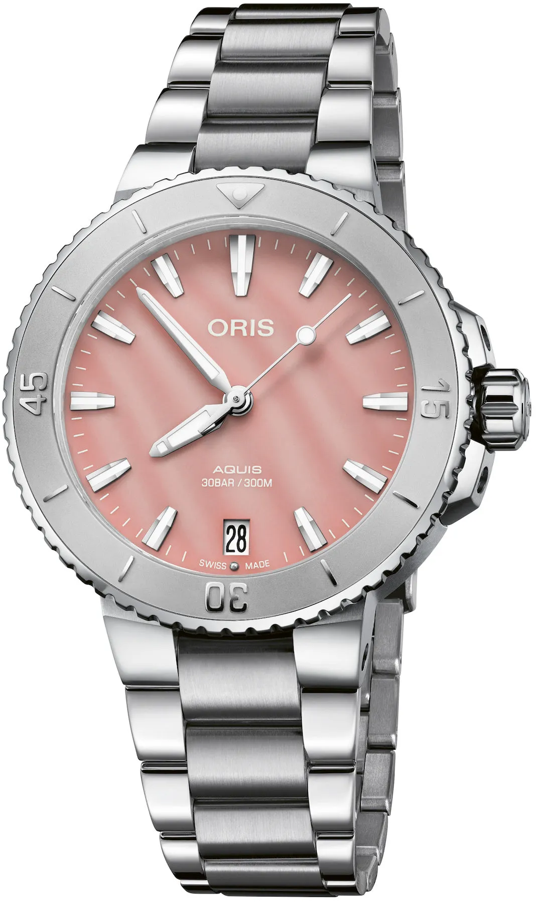 Oris Aquis Date Blush Pink sold by Jura Watches