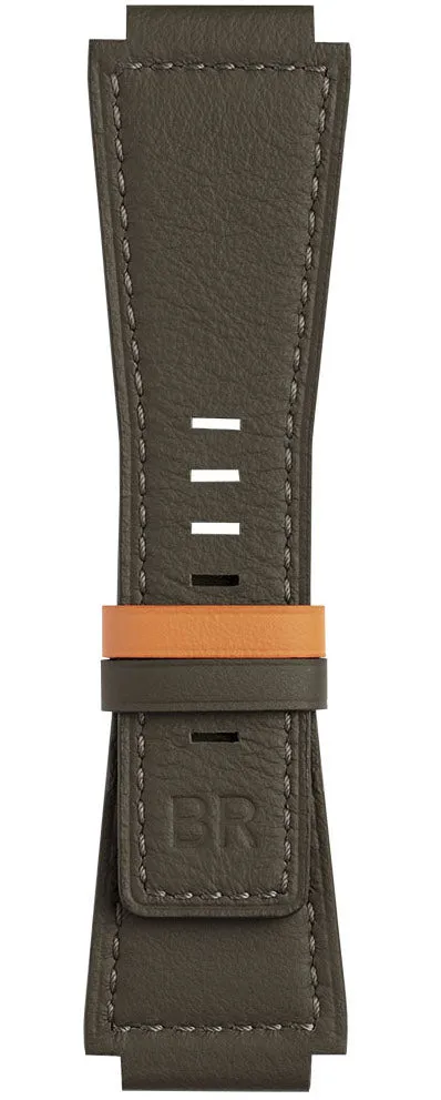 Bell & Ross Strap BR01/BR03 Calfskin Khaki Orange Reversible XS sold by Jura Watches