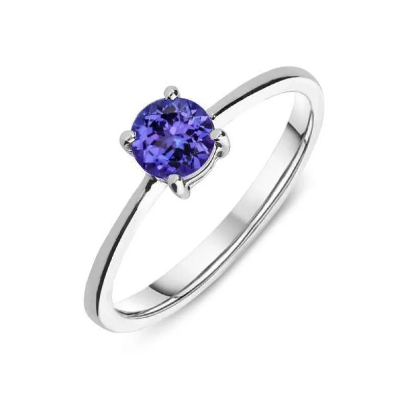 18ct White Gold 0.57ct Tanzanite Solitaire Ring D sold by Jura Watches