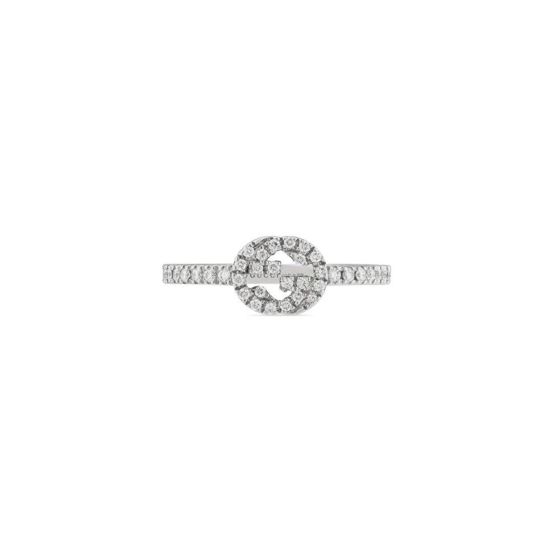 Gucci Interlocking 18ct White Gold Diamond Ring D sold by Jura Watches product image thumbnail 3