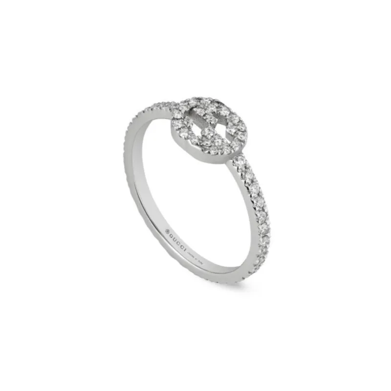 Gucci Interlocking 18ct White Gold Diamond Ring D sold by Jura Watches