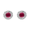 18ct White Gold 0.27ct Ruby Diamond Round Stud Earrings sold by Jura Watches